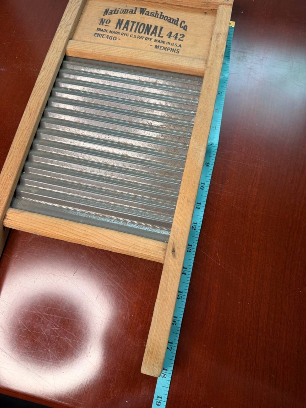 National Washboard Co Midget No. 442 Wood & Metal Small Vintage Washboard - Picture 3 of 4